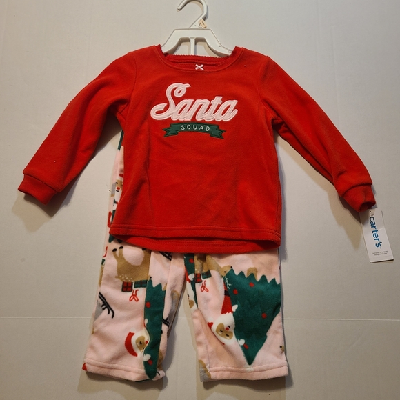 Carter's Festive Red and Pink Santa Pajama Set NWT 2T - Picture 1 of 14